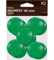 Magnesy do tablic Grand, okrągłe 40mm, plastikowe, 10 sztuk zielony