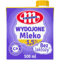 Mlekovita Wydojone bez laktozy 1,5% 0,5L, mleko UHT w kartonie 1 sztuka