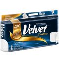 Papier toaletowy Velvet Cotton, standardowy biały papier celulozowy, 3-warstwowy 8 rolek x 200 listków