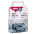 Pinezki płaskie Office Products, metalowe srebrne, w plastikowym pudełku 100 sztuk