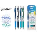 Pióro kulkowe Pentel EnerGel BL77, automatyczne, żelowe, końcówka 0,7mm, 4 kolory
 błękitne ukojenie