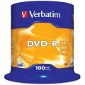 Płyty DVD-R Verbatim 4,7GB 16x, cake 100 sztuk