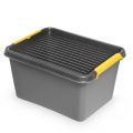 Pojemnik do przechowywania ORPLAST SolidStore Box, mocny, zamykany żółtymi klipsami 15,5L