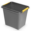 Pojemnik do przechowywania ORPLAST SolidStore Box, mocny, zamykany żółtymi klipsami 30L