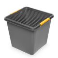 Pojemnik do przechowywania ORPLAST SolidStore Box, mocny, zamykany żółtymi klipsami 36L