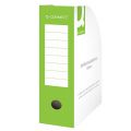Pojemnik na dokumenty Q-Connect A4/100mm, karton, skośne pudełko szaro - zielony
