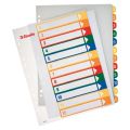 Przekładki numeryczne Esselte A4,  kolorowe, plastikowe z możliwością nadruku, szerokie maxi 1 - 12