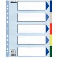Przekładki z kolorowymi indeksami Esselte A4, 5 kolorów, plastikowe z kartą opisową, szerokie maxi 5 kart