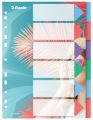 Przekładki z kolorowymi indeksami Esselte Breeze A4, 4 kolory, plastikowe z kartą opisową 6 kart