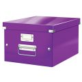 Pudełko uniwersalne Leitz Click&Store WOW A4, archiwizacyjne z pokrywą i uchwytem fioletowe