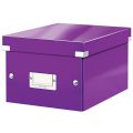 Pudełko uniwersalne Leitz Click&Store WOW A5, archiwizacyjne z pokrywą i uchwytem fioletowe