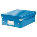 Pudełko z przegródkami Leitz Click&Store WOW A5, archiwizacyjne z pokrywą niebieskie