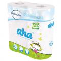 Ręczniki papierowe AHA Premium Care Economy, kuchenne, biały papier celulozowy, 2-warstwowy 2 rolki x 50 listków