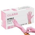 Rękawice nitrylowe Clara, bezpudrowe, różowe, 100 sztuk rozmiar XL