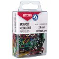 Spinacze okrągłe 28mm Office Products, powlekane, mix kolorów w plastikowym pudełku 100 sztuk