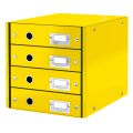 Szafka Leitz Click&Store WOW, kartonowy pojemnik z 4 szufladami żółty