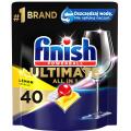 Tabletki Finish Ultimate Lemon, żelowe kapsułki do zmywarek 40 sztuk