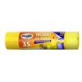 Worki do segregacji odpadów Grosik 35L x 15 sztuk, ściągane taśmą żółte