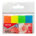 Zakładki indeksujące Office Products 20 x 50 mm, foliowe paski neonowe, 160 sztuk w zawieszce 4 kolory
