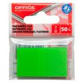 Zakładki indeksujące Office Products 25 x 43 mm, foliowe paski, 50 sztuk w zawieszce zielony