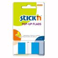 Zakładki indeksujące Stick'n Pop-Up Flags 25x45 mm, foliowe paski, 50 sztuk niebieskie