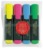 Zakreślacze Faber Castell, zestaw kolorów w etui 4 kolory