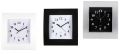 Zegar ścienny mpm E01.2499, prostokątna oprawa 255 x 285 mm biały w srebrnej oprawie