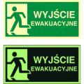Znak TDC, tabliczka kierunek do wyjścia ewakuacyjnego - w lewo, pikogram z napisem 15 x 30 cm