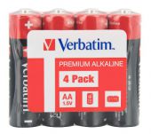 Baterie Verbatim, paluszki alkaliczne, 4 sztuki, AA LR06