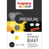 Blok techniczny Happy Color, 10 białych kart, gramatura 250 ...