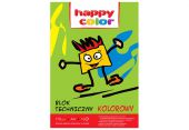 Blok techniczny Happy Color, 10 kolorowych kart, gramatura 1...
