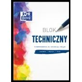 Blok techniczny Oxford, 10 białych kart, gramatura 250g/m2