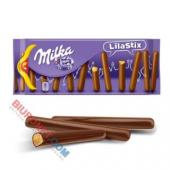Ciastka MILKA Choco Lila Stix, kruche pałeczki w czekoladzie