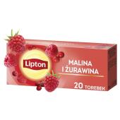 Herbata owocowa Lipton Malina i Żurawina, torebki ze sznurec...