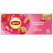 Herbata owocowa Lipton Truskawka i Rabarbar, torebki ze sznu...