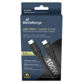 Kabel USB-C 3.2 MediaRange Charge & Sync 100W, szybka ładowa...