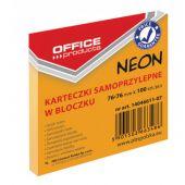 Karteczki samoprzylepne Office Products 76x76 mm, neonowy bl...