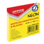 Karteczki samoprzylepne Office Products 76x76 mm, neonowy bl...