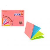 Karteczki samoprzylepne Skick'n Magic Pad 76x101 mm, 4 neono...