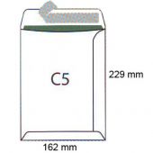Koperty C5, samoprzylepne z paskiem HK, białe
