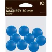 Magnesy do tablic Grand, okrągłe 30mm, plastikowe, 10 sztuk