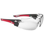 Okulary ochronne MCR Sennen UV, czarno-czerwone oprawki