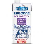 Polmlek Łagodne Bez Laktozy 2% 1L, mleko UHT w kartonie