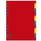 Przekładki alfabetyczne Donau A4, plastikowe kolorowe