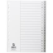 Przekładki alfabetyczne Q-Connect A4, plastikowe szare, 20 s...