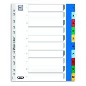 Przekładki numeryczne Oxford A4+, plastikowe kolorowe z doda...