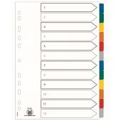 Przekładki z kolorowymi indeksami Oxford Mylar A4+, 6 koloró...