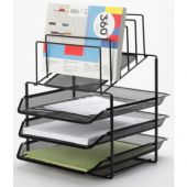 Q-Connect Office-Set, metalowy stojak z 3 półkami i sorterem...