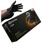 Rękawice nitrylowe MERCATOR Go Grip, bezpudrowe, czarne, 50 ...