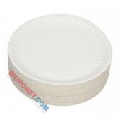 Talerze papierowe PapStar, śarednica 23cm, białe